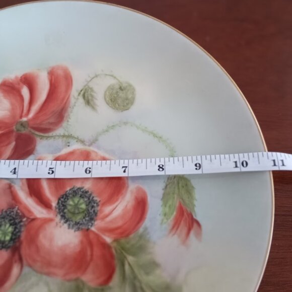 1981 Vintage Hand Painted Display Plate with Poppies - Picture 2 of 6